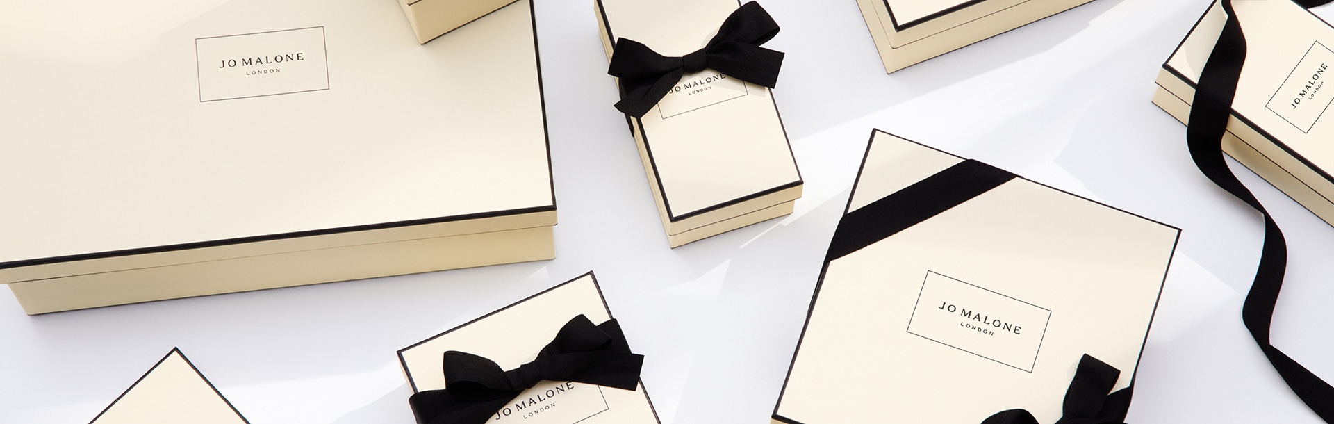 Jo Malone London Cream Boxes with Black Ribbon bows